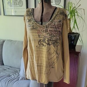 Harley-Davidson Top, Tan, XL, EUC